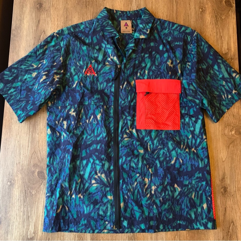 Nike ACG All Over Print Zip Shirt Small